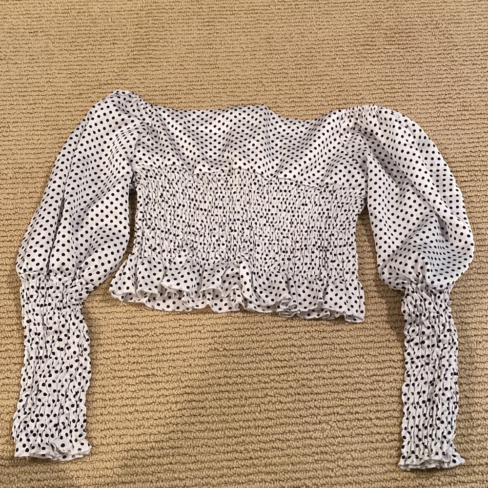 Polka Dot Ruffle Top - Picture 2 of 3
